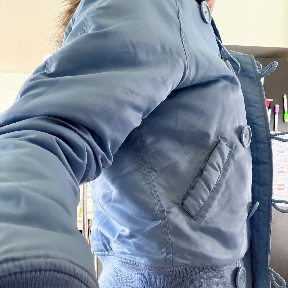 Juicy Couture Vintage Y2k Bomber Jack with Fur Collar Size M - Picture 9 of 11